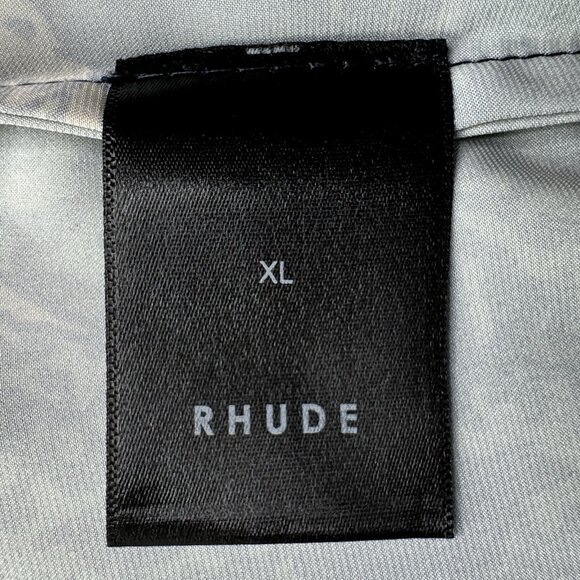 Rhude Scrambled Dog Vacation Shirt Men’s XL Black Short Sleeve Button Up $455 - Picture 10 of 13